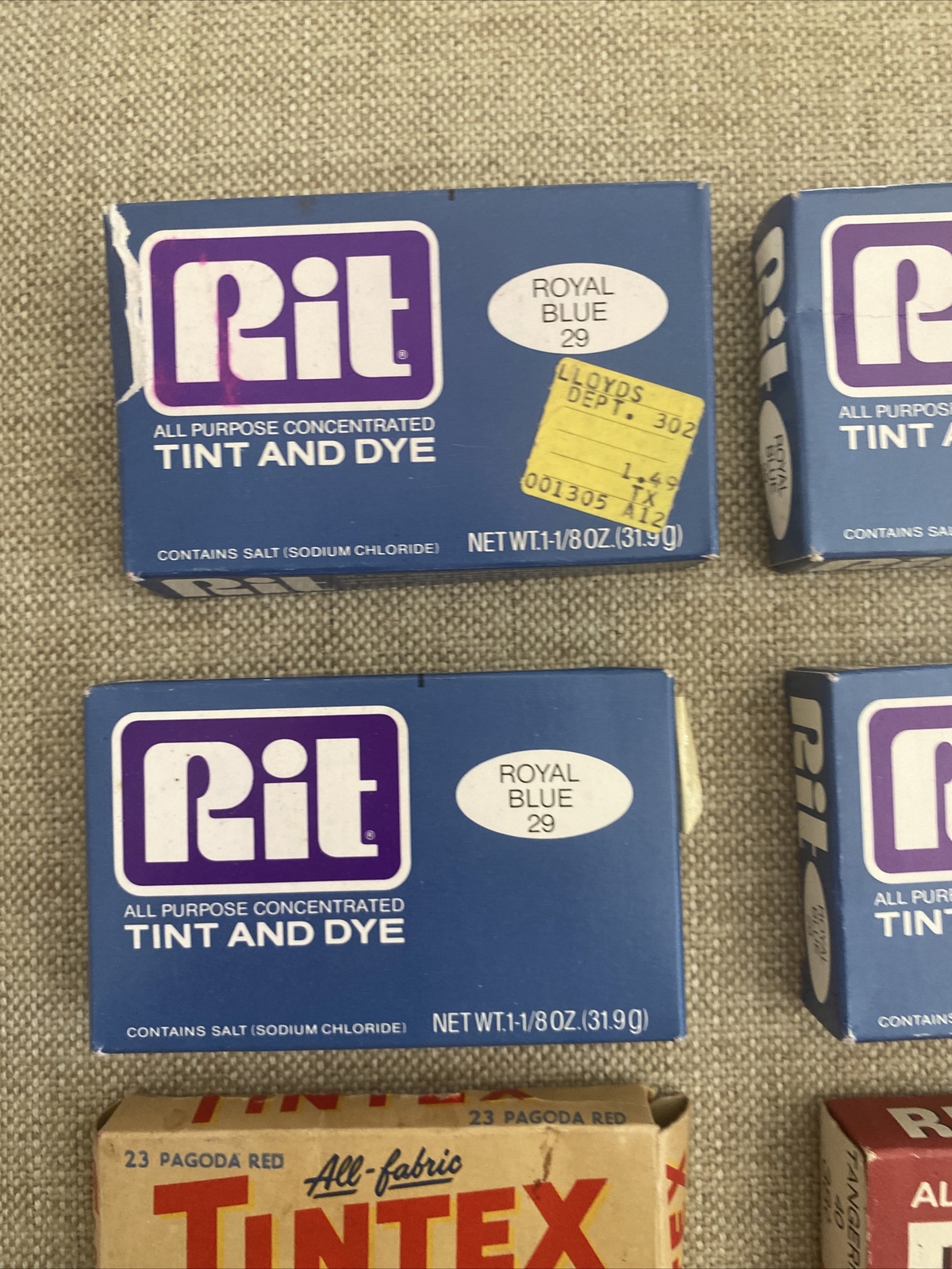 VINTAGE / ANTIQUE RIT & TINTEX TINTS AND DYES 6 BOXES