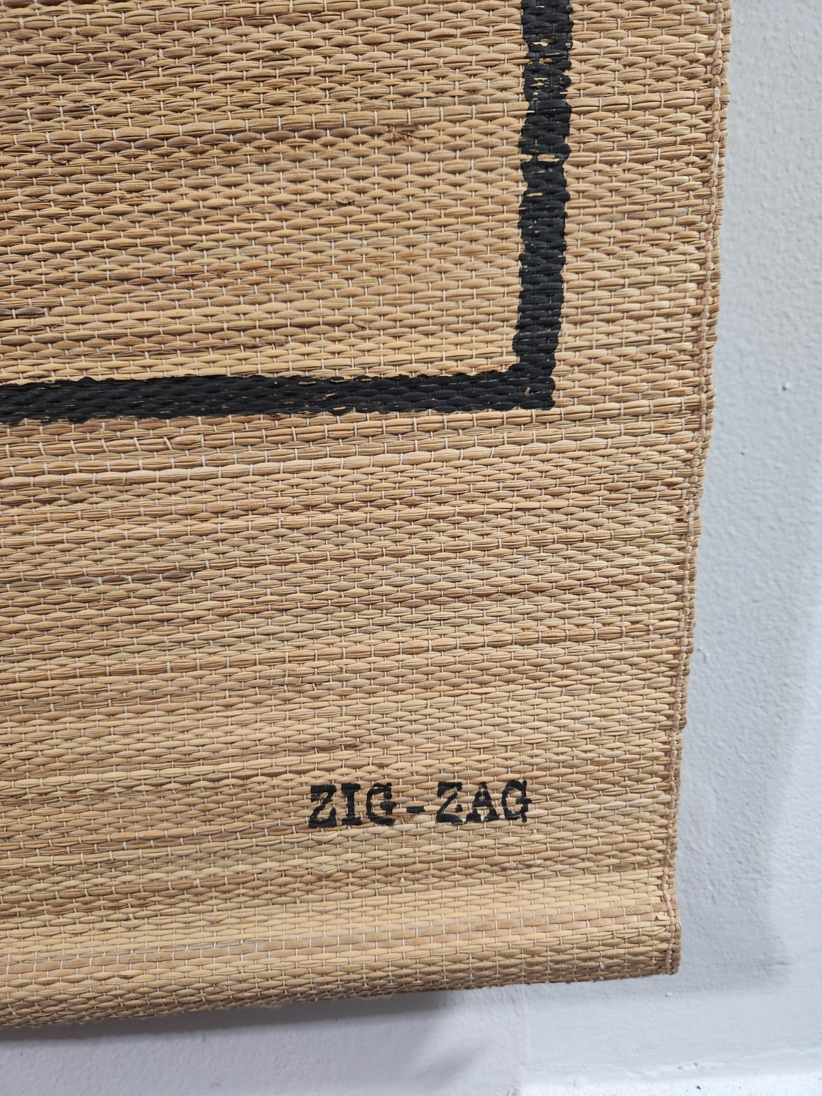 Vintage 1960s ZIG ZAG Cigarette Papers Bamboo Ratan Banner Wall Hanging 65″x35″