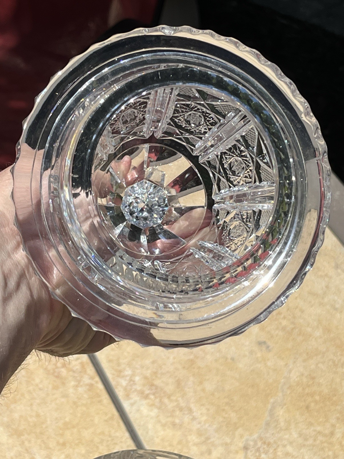 Stunning Vintage Tall Pedestal Countertop Cut Glass Jar Candy Display – 8lbs