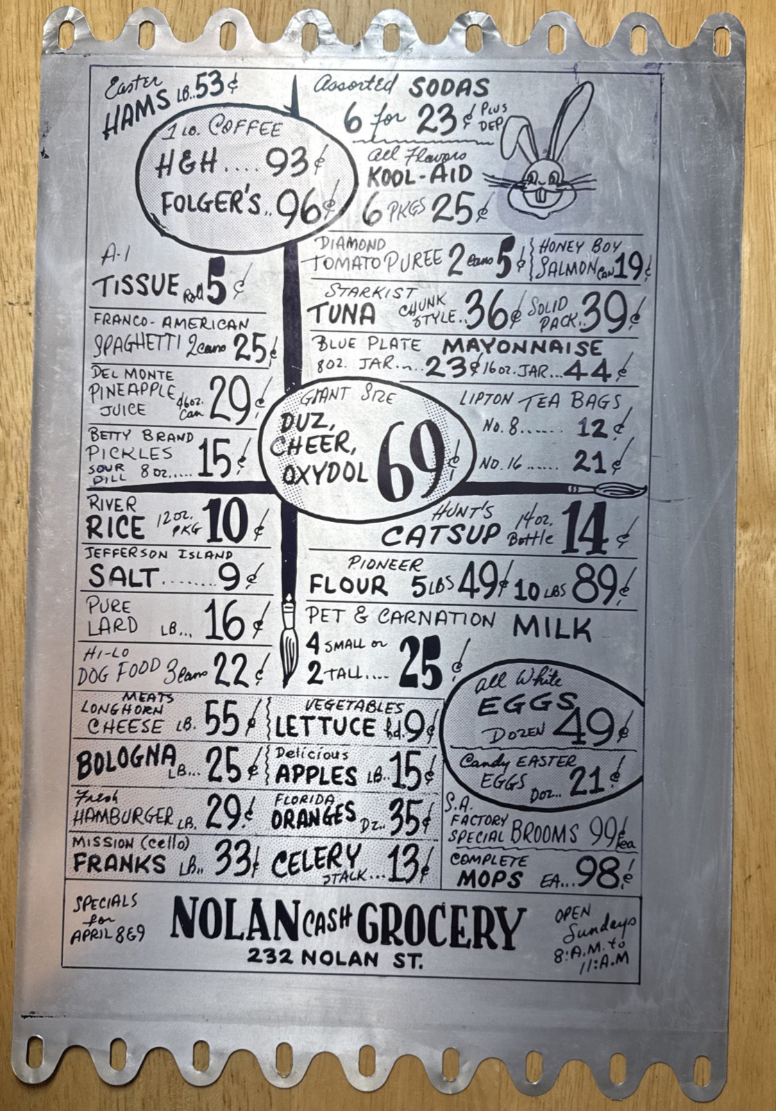 CLEARANCE 4 Vintage 1955/56 Grocery Store Printing Plates for Circulars