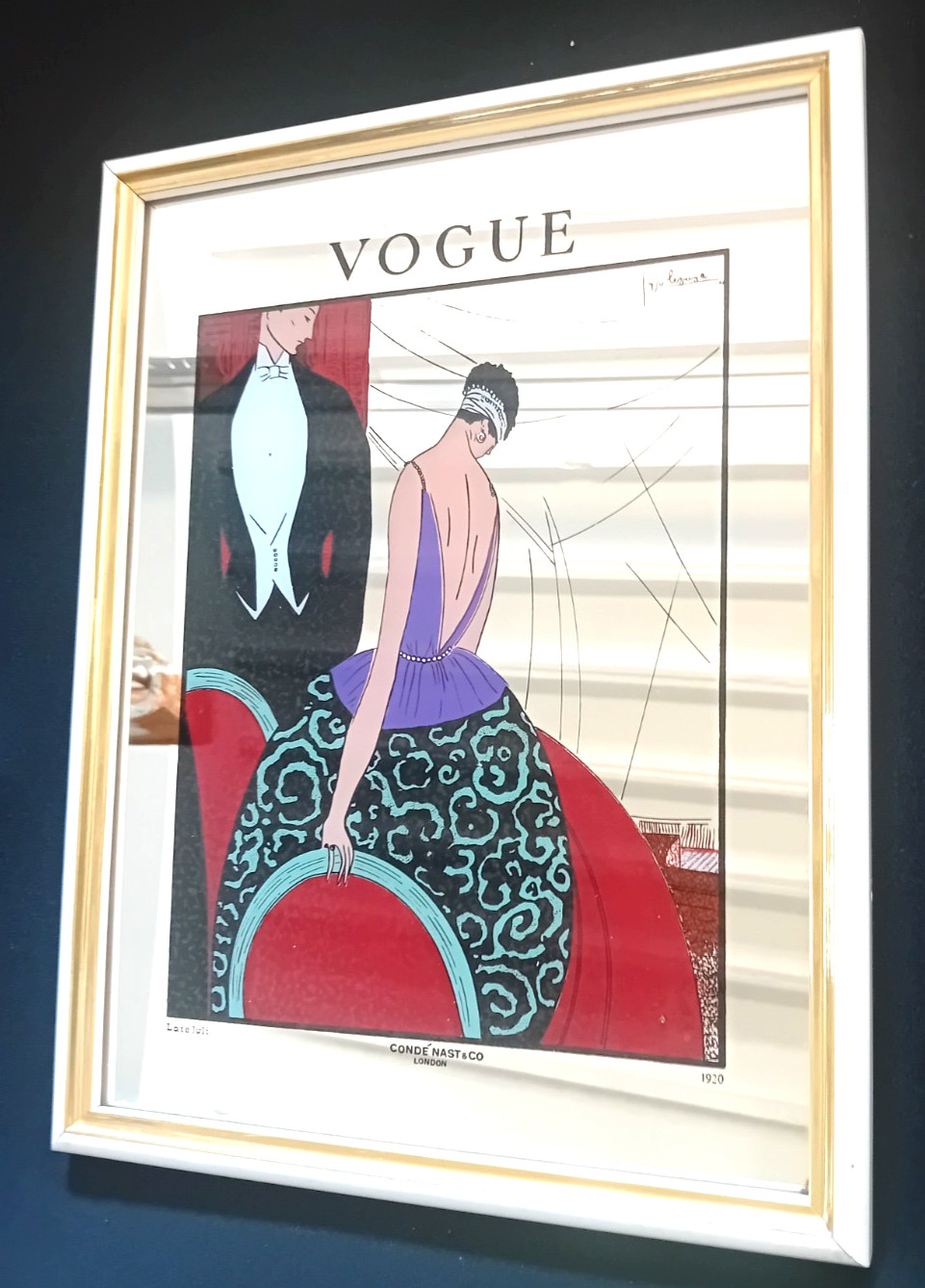 Vintage Mirror VOGUE Illustration Georges Lepape 1920 Art Deco Fashion Art