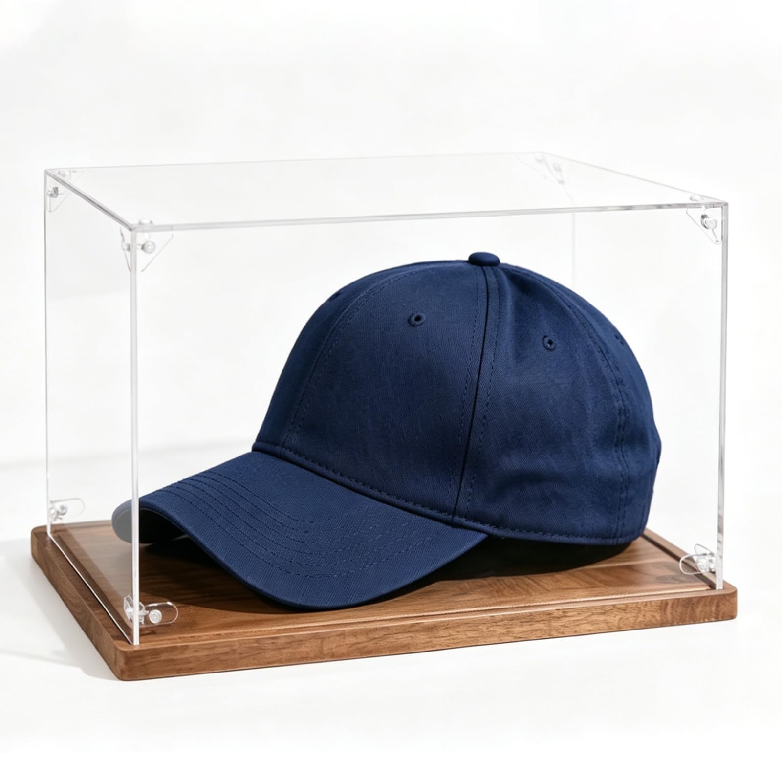 DFANG Hat Display Case, Clear Acrylic Baseball Cap 13.9ln×4.8ln×1.4ln, Blue