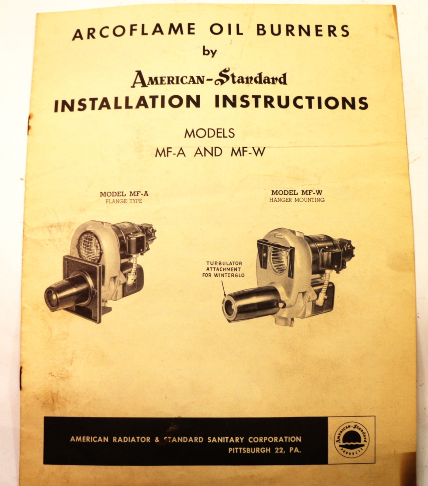 Lot of 9 American Standard Oil Burner Air Conditioner Heater Pamphlets 1950