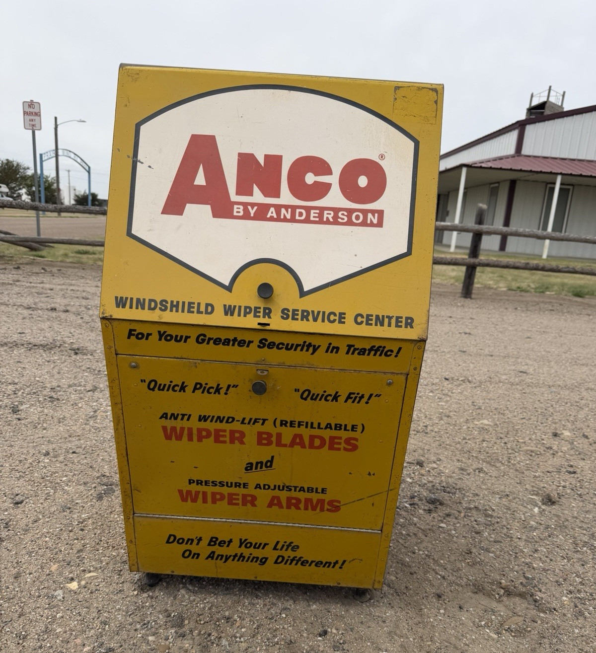 ANCO Vintage Windshield Wiper Service Center Store Display Cabinet Yellow