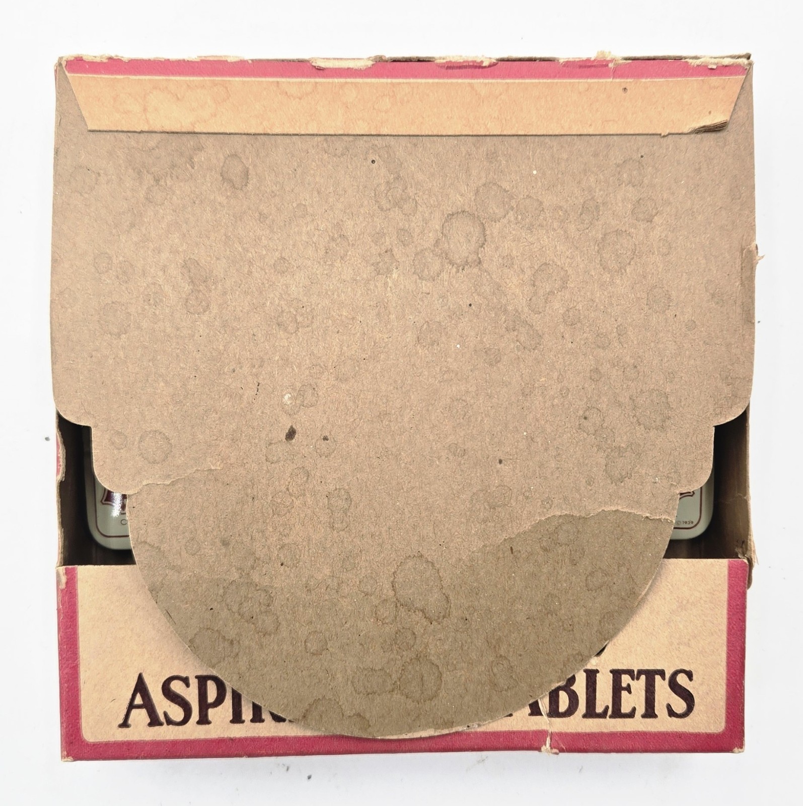 Vtg 1939 Certified Brand Aspirin Counter Display Box Cardboard Sign & 6 Tins