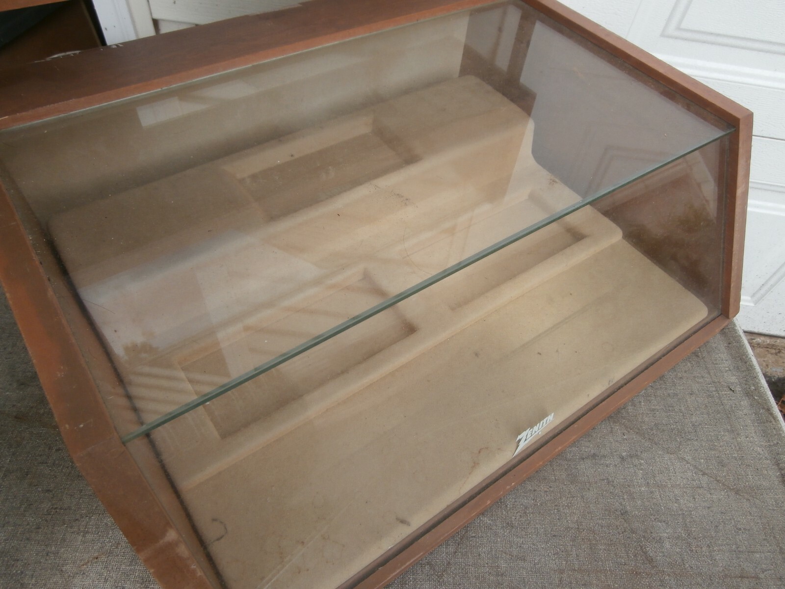Vintage Zenith Store Wooden w/ Glass Display Cabinet Case Showcase 1960’s 70’s