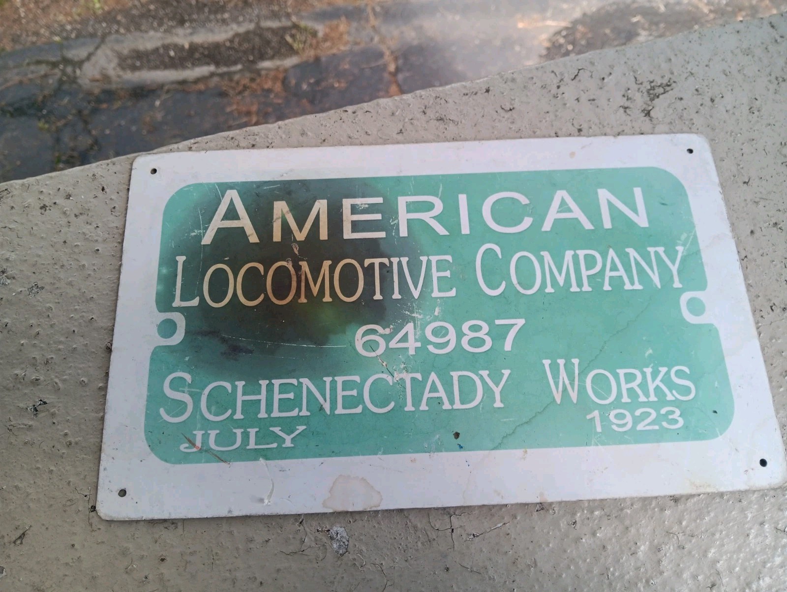 VINTAGE AMERICAN LOCOMOTIVE COMPANY SCHENECTADY WORKS JULY 1923 SIGN ADVERTISING