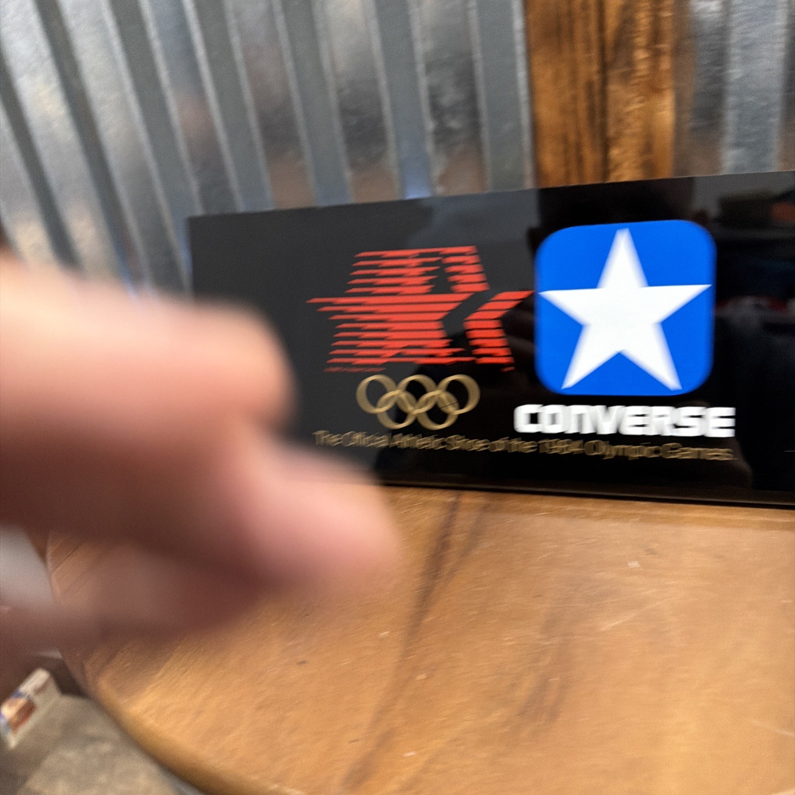 Vintage 1984 Olympics Converse Store Display Sign LA Games Advertising 10” x 4”