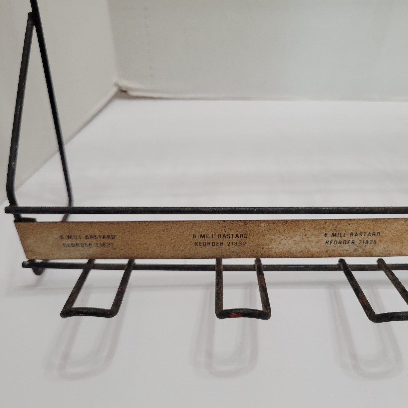 Vintage Nicholson Files Rasps Store Display Wire Rack Advertising Sign Pegboard