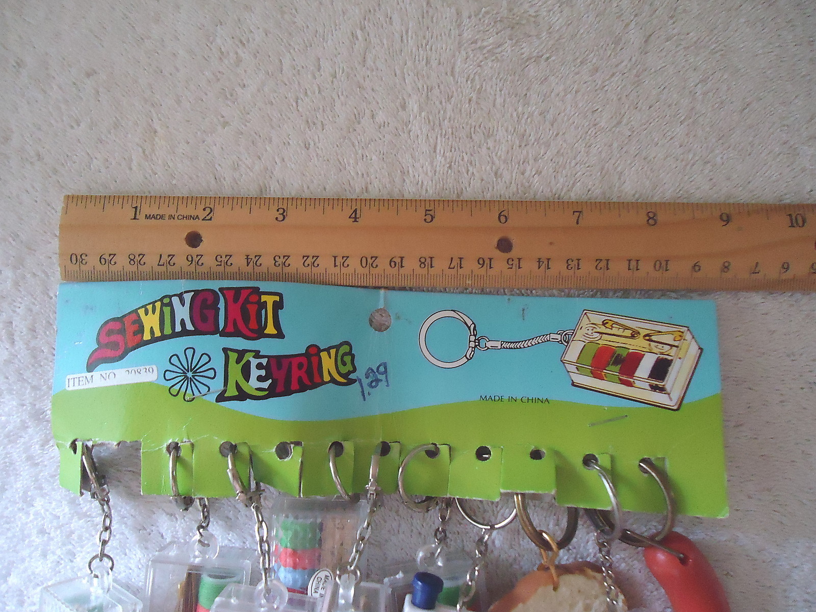 Vintage Store Display Sewing Kit Keyring Display With Some Kits And Other Items