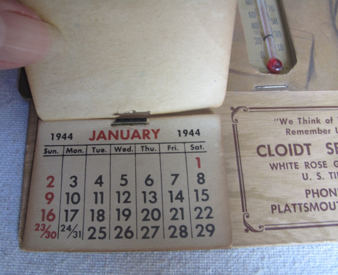 Vintage 1944 General Douglas MacArthur WW11 Poster Calendar 5 5/8″ X 9″