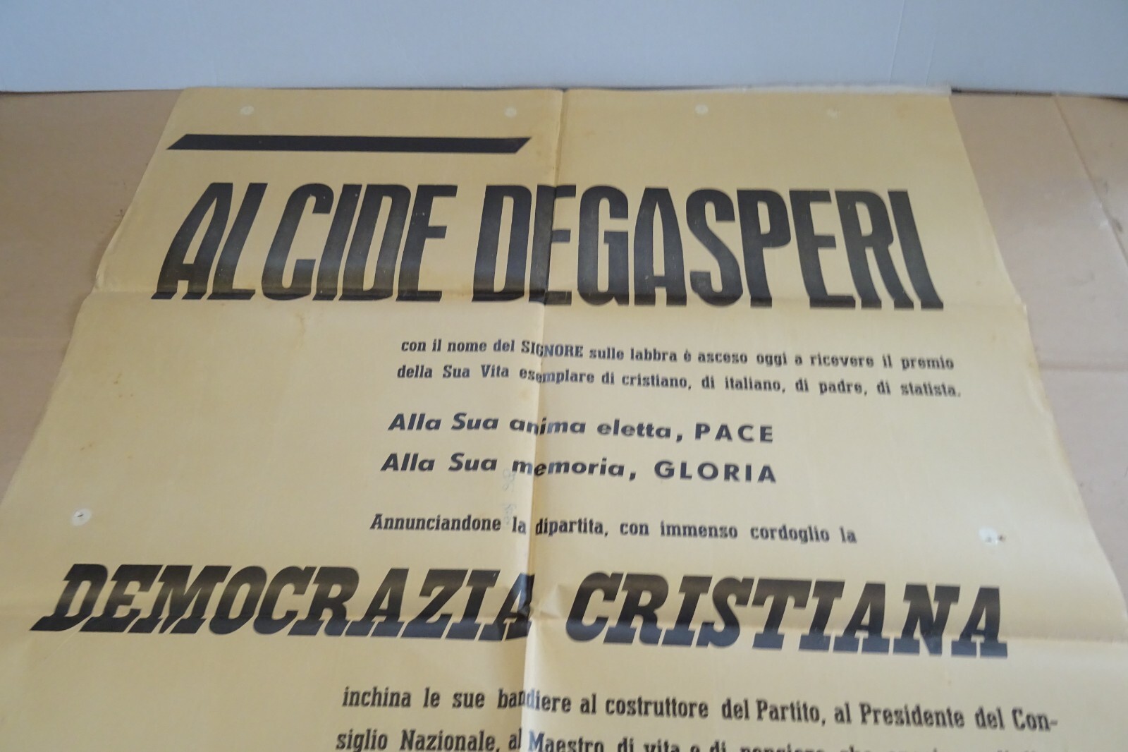 political manifesto poster De Gasperi memory memory 1954 A.D.