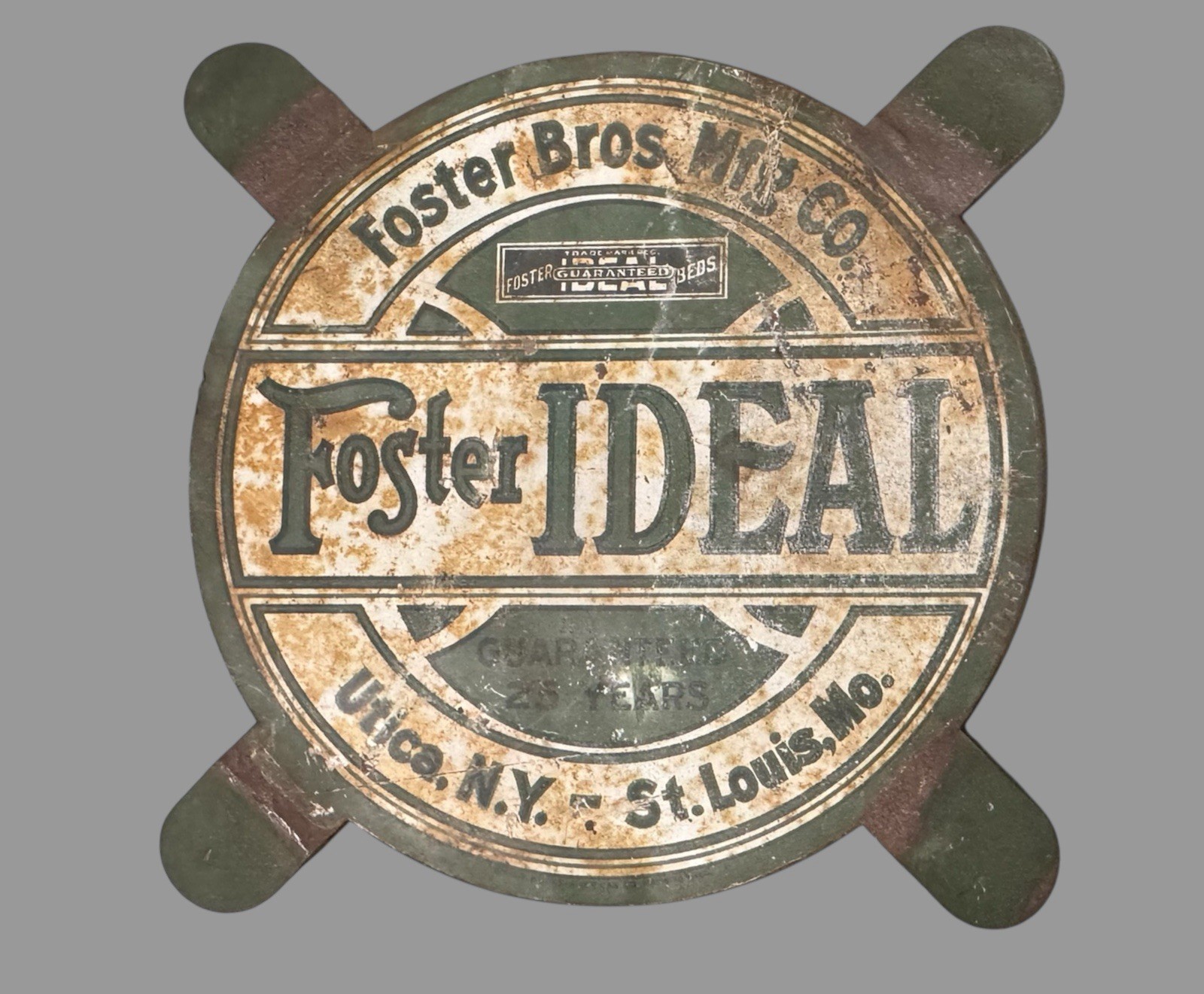 Vintage Foster Ideal Metal Advertising Sign from Spring Packaging ?