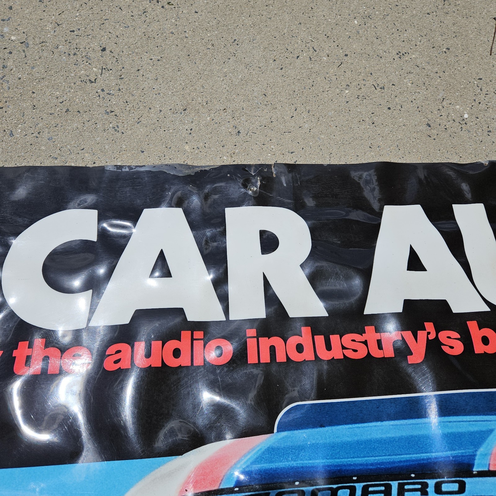 Vintage JVC Car Audio Store Display Vinyl Poster Drag Car 36″ X 50″ Man Cave