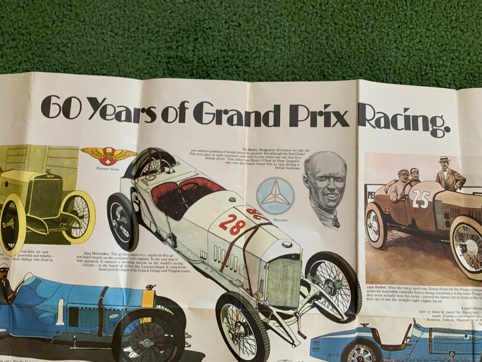 RARE VINTAGE WARDS 60 YEARS OF GRAND PRIX RACING FERRARI POSTER ENGLAND