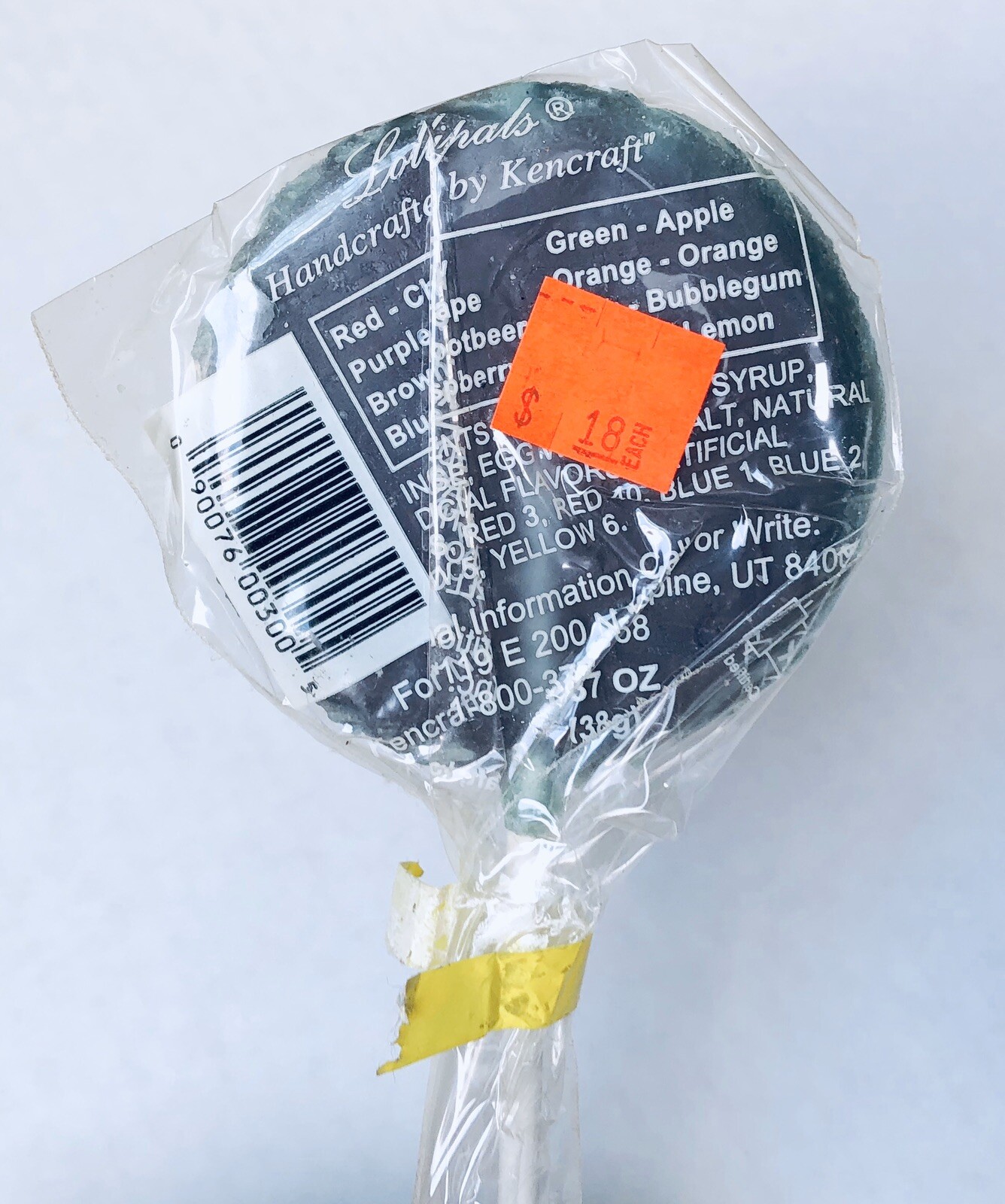 Vintage 1994 Kencraft HAPPY PUMPKIN Lollipop Candy container bubble gum Nirvana