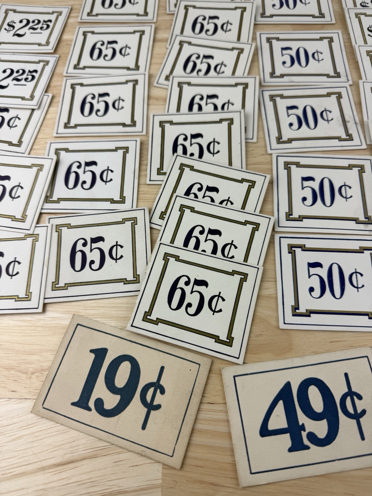 Vintage Country General Store Shelf Price Tags Labels Lot 85 Total Salvage