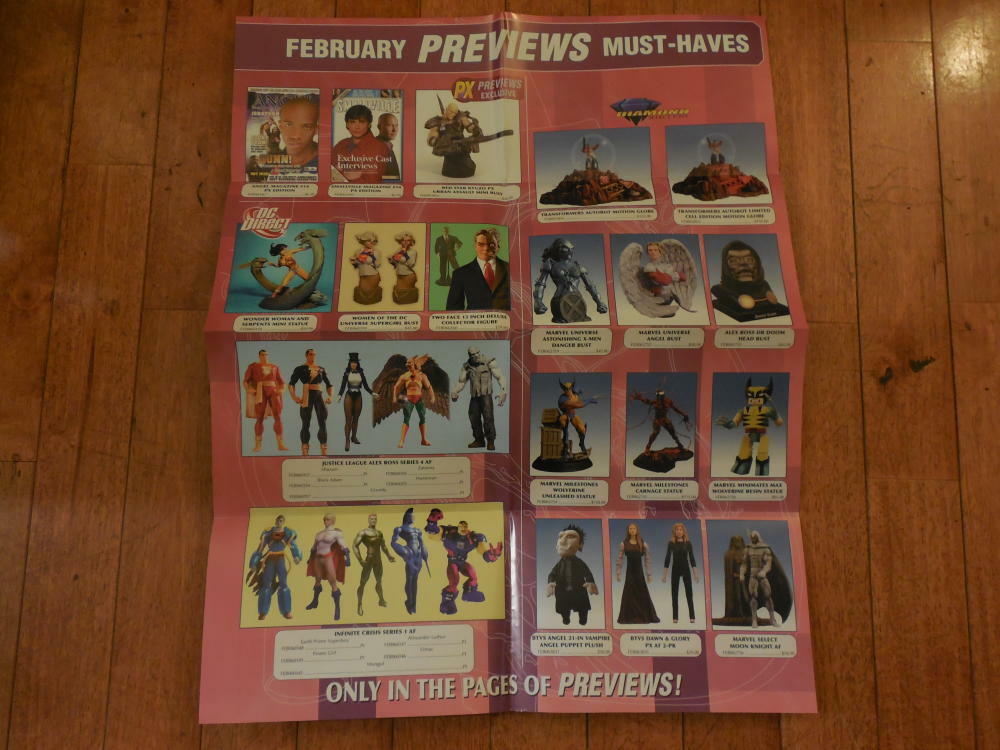 Previews Must Haves Advertising Poster DC Superhero Action Figures ID:25604