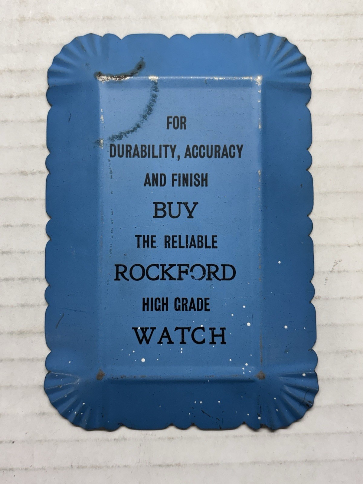Rockford Watches Advertising Litho Tin Tip Tray J. L. Albertson Wilber, Nebraska