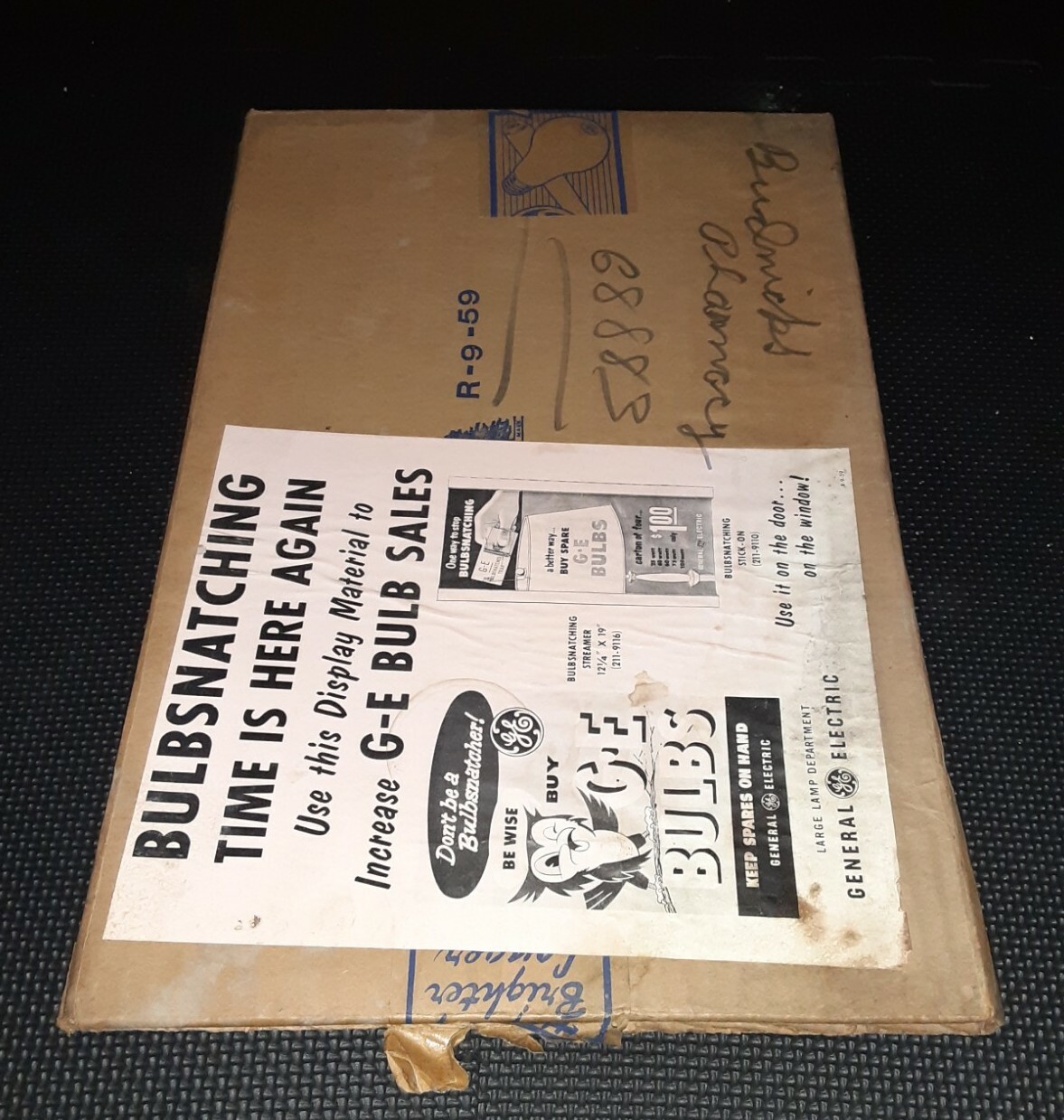GE Vintage Store Advertising Display 1959 General Electric Original Shipping Box