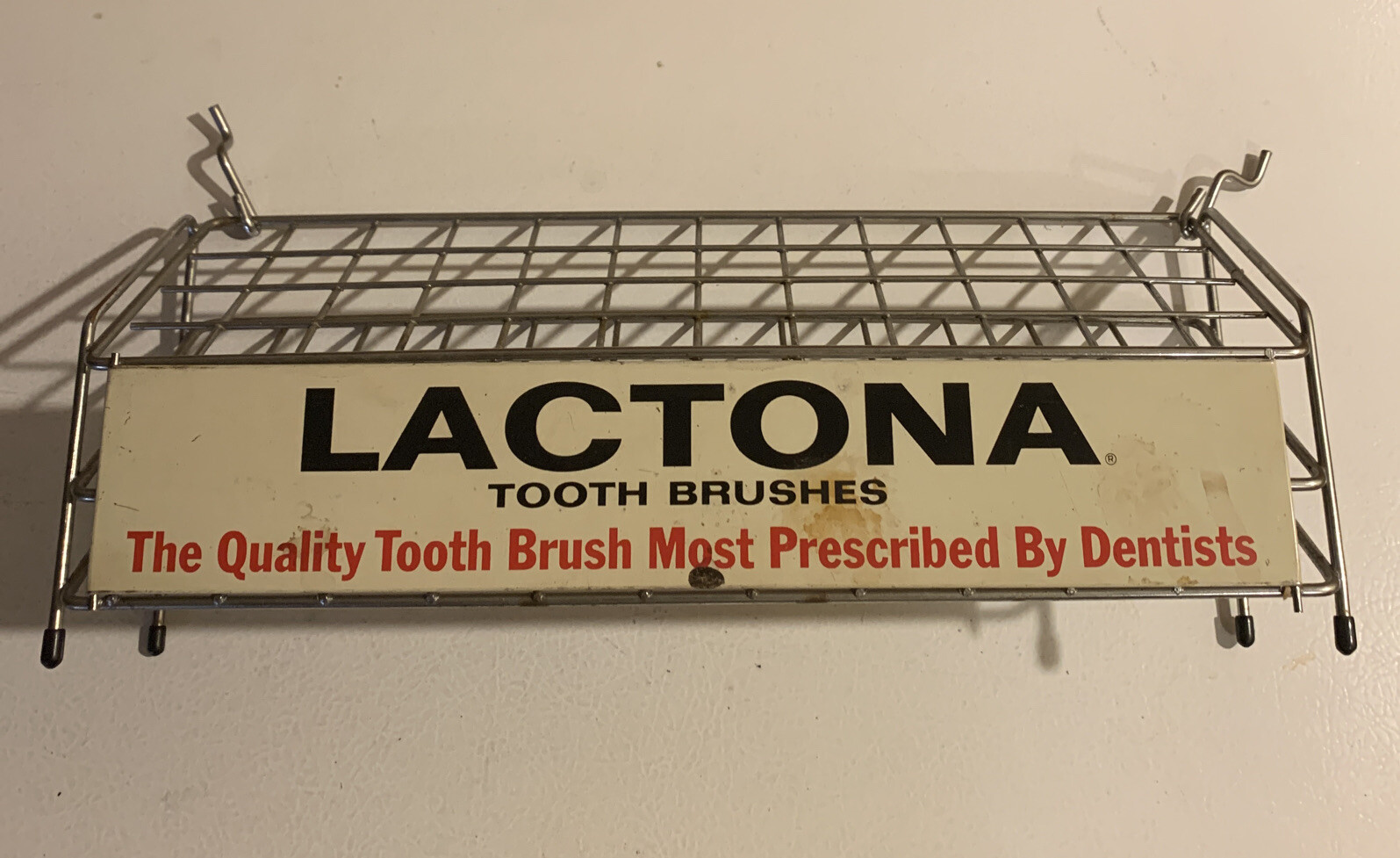 Lactona Vintage Metal Tooth Brush General Store Display Rack Dentist Office