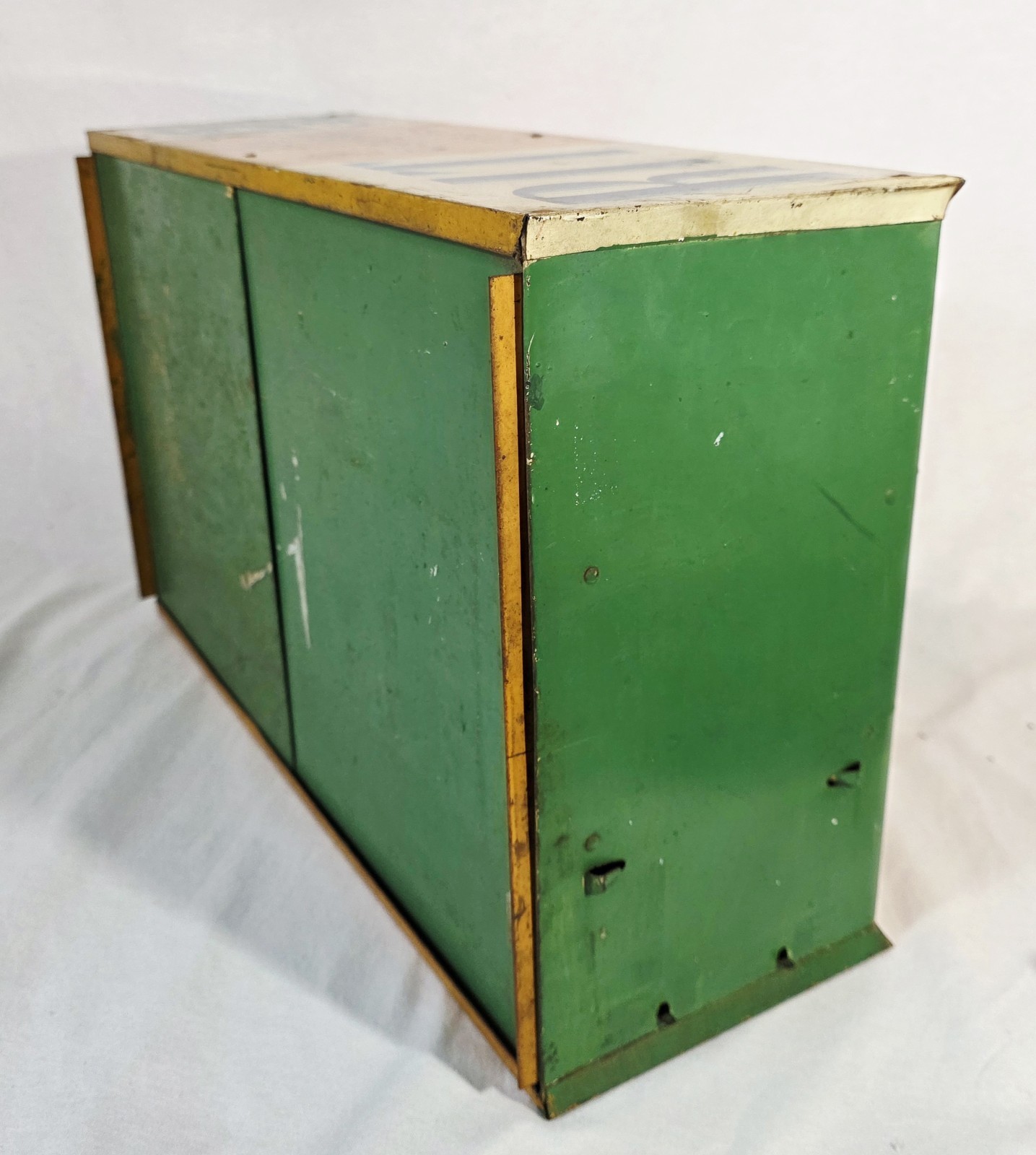 Vintage Antique Tin Metal RIT DYE Store Countertop Display Cabinet 21x7x13”