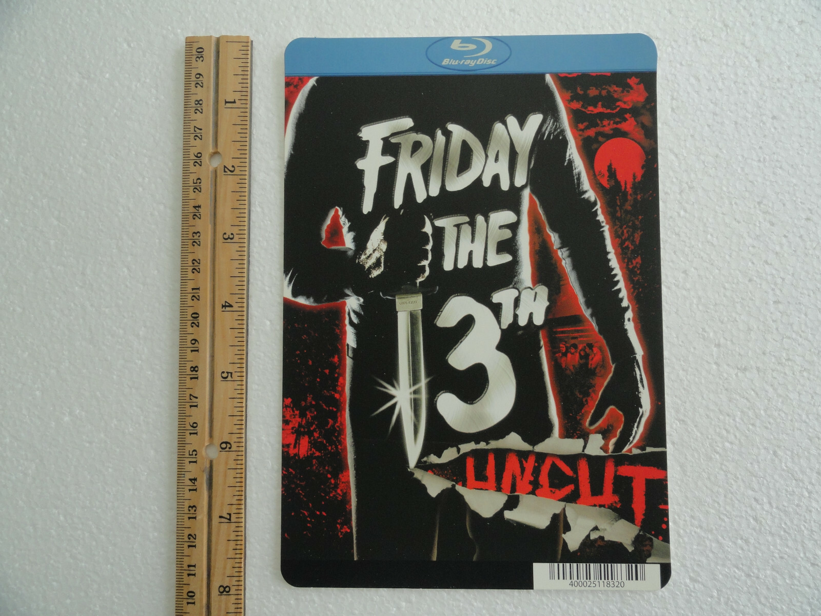 FRIDAY THE 13TH UNCUT BLOCKBUSTER VIDEO BACKER CARD 5″X8″ NO MOVIE