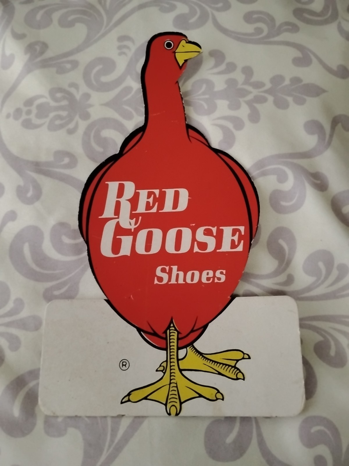 1950’S DIE-CUT, RED GOOSE SHOES, CARDBOARD EASEL SIGN