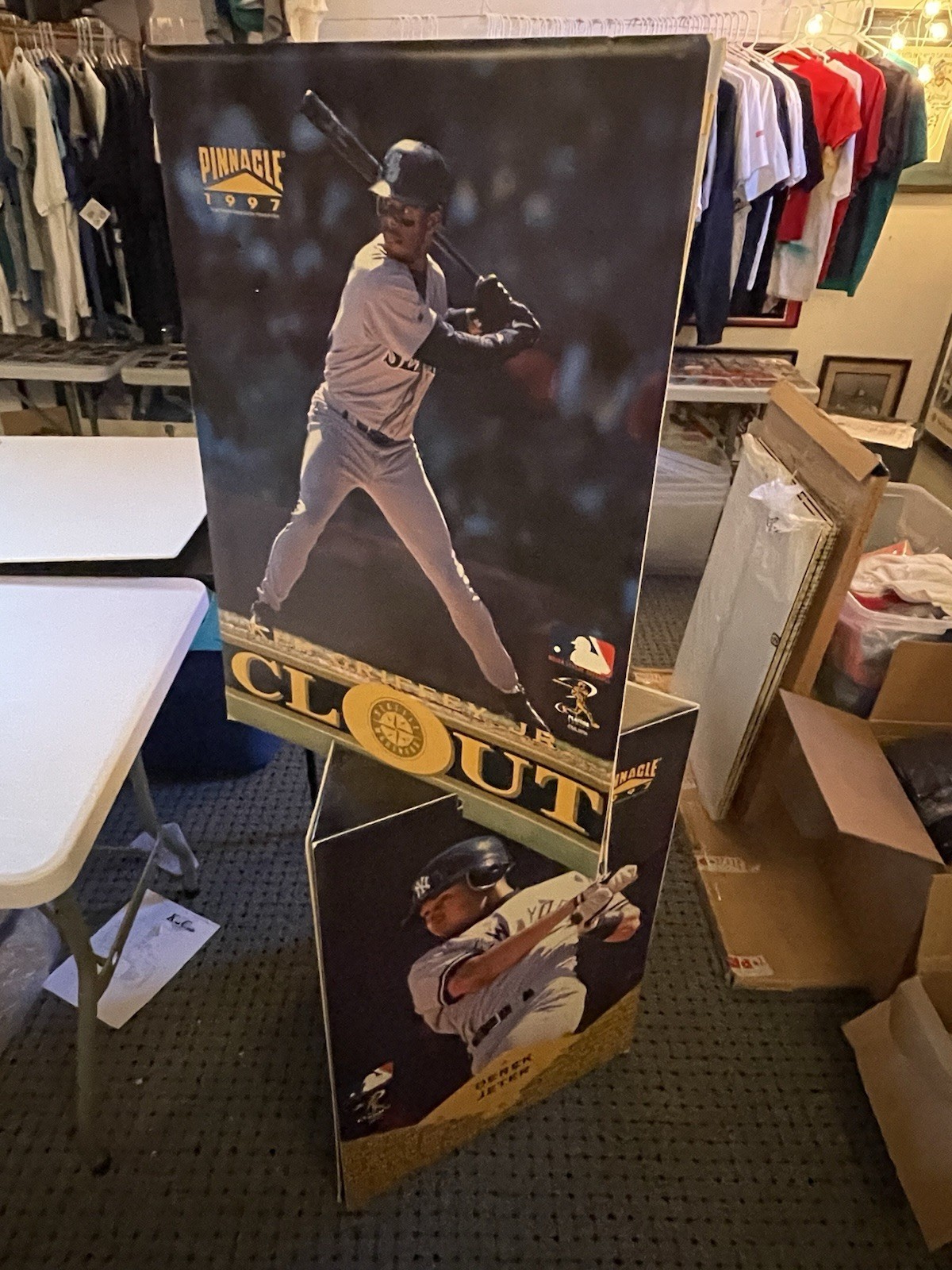 Griffey Jr 1997 Pinnacle Store Display 21” X 31” (6) Super Cards. Ripken Jeter