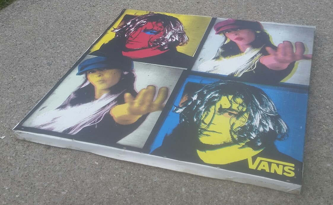 VANS OFF THE WALL SHOES SKATEBOARD CLOTHING STORE DISPLAY PAINTING CANVAS SIGN