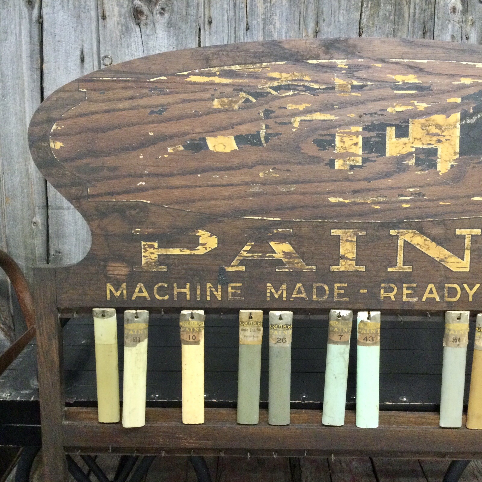 Early 1900’s ROGERS PAINT General Store Paint Samples Display Advertising Sign