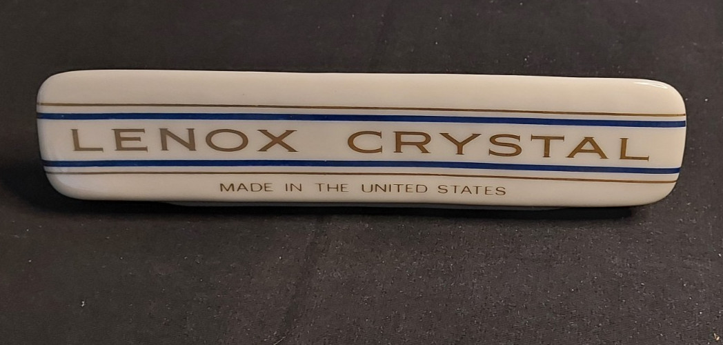 Vintage Advertising Store Shelf Sign Lenox Crystal Made In United States Stands