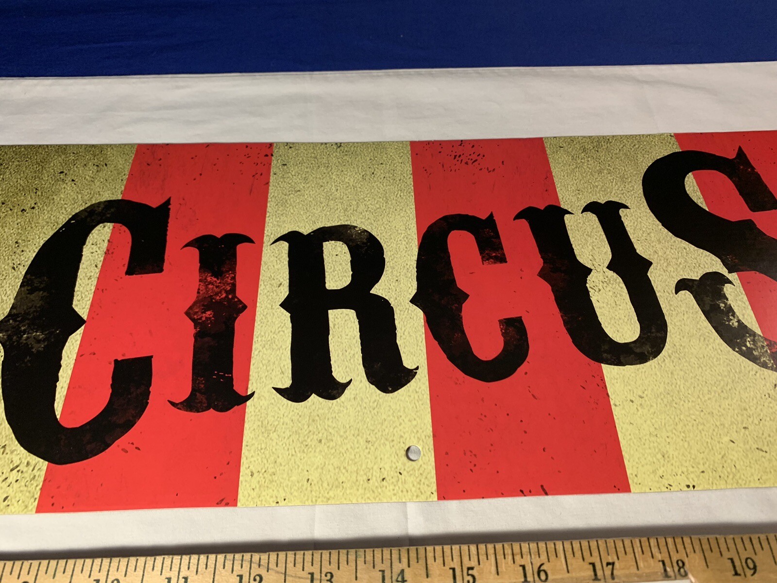 Spirit Halloween Cardboard End Cap Store Display Sign ” Circus ” Gold Red Black