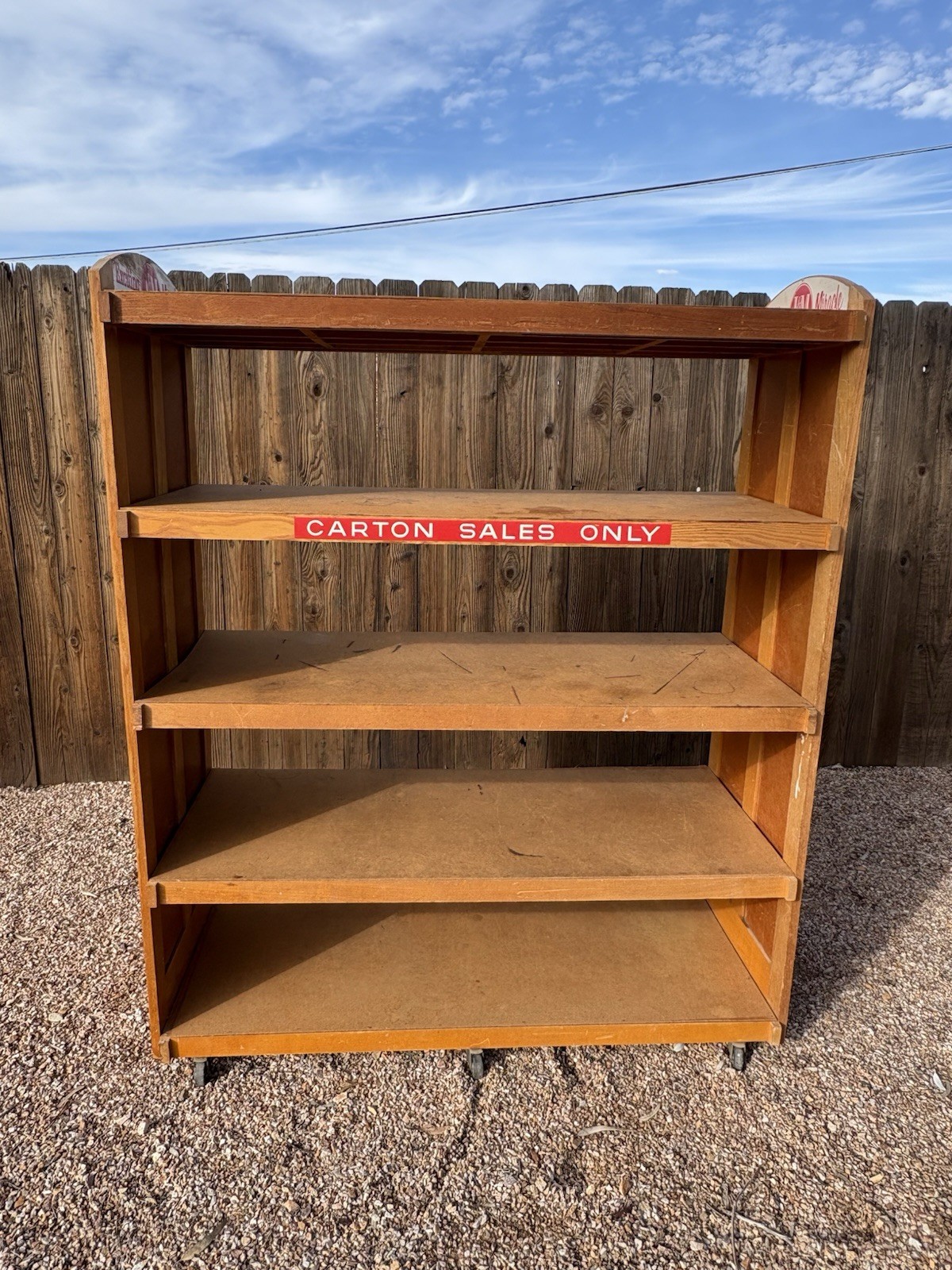 VINTAGE CHESTERFIELD LM CIGARETTE ADVERTISING STORE DISPLAY RETRO SHELVING WOOD