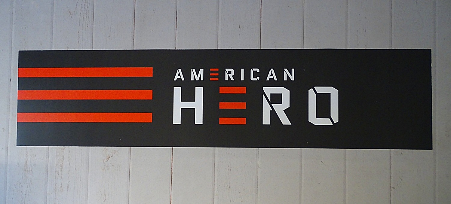 AMERICAN HERO LEW’S Fishing Gear Advertising Store Display Promo Sign 50X12