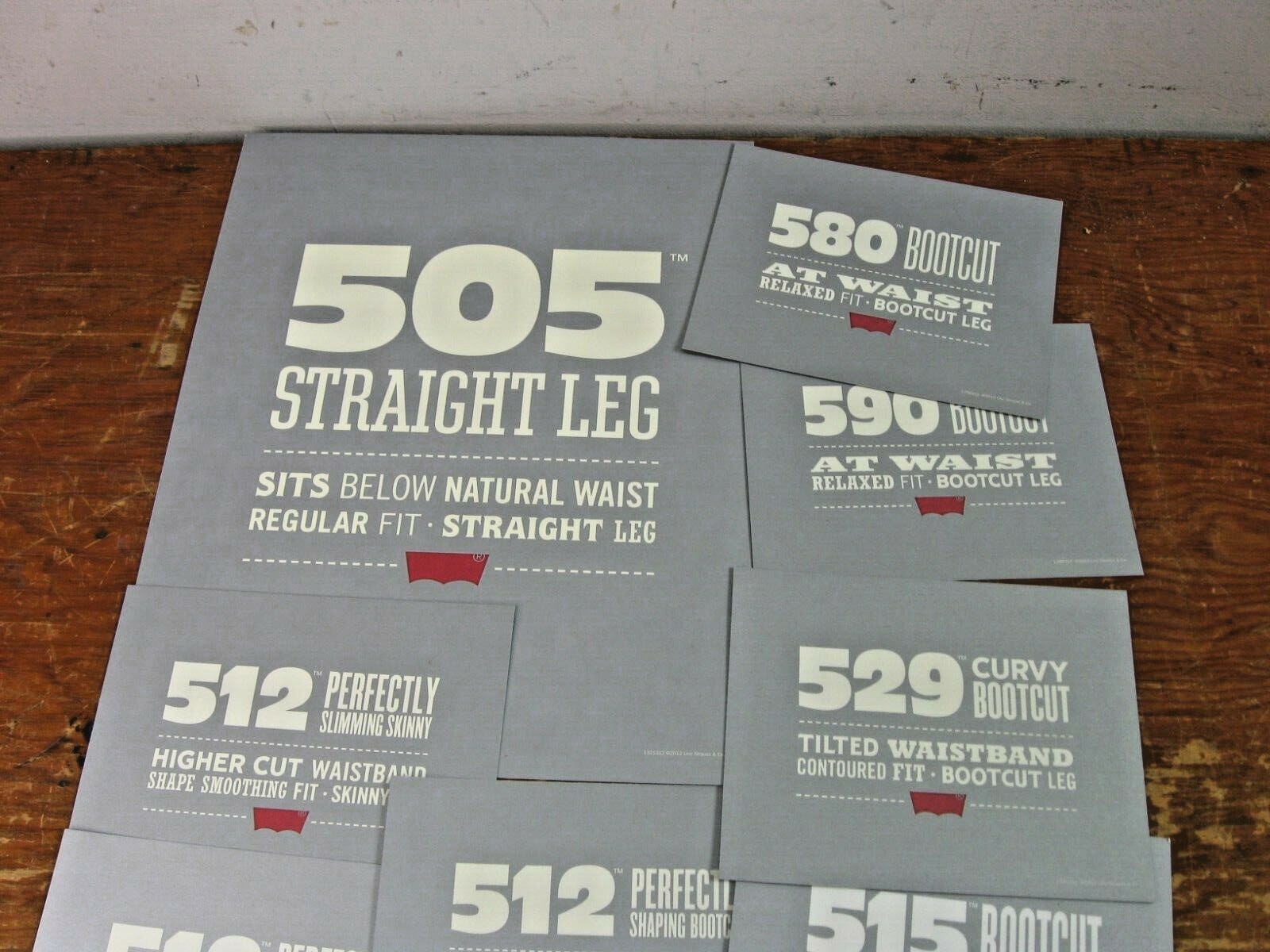 Lot of 29 Levi Jeans 2012 Store Display Double Sided Paper Locators