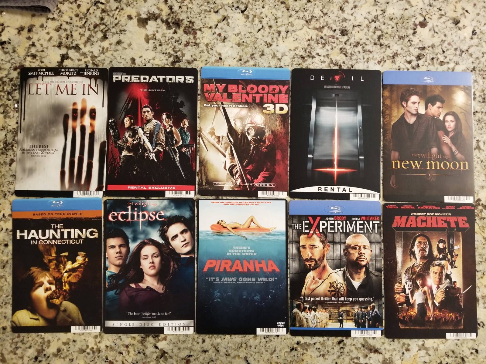 HORROR MOVIE Mini-Poster/Rental CARDS PredatorsPiranha Eclipse Twilight New Moon