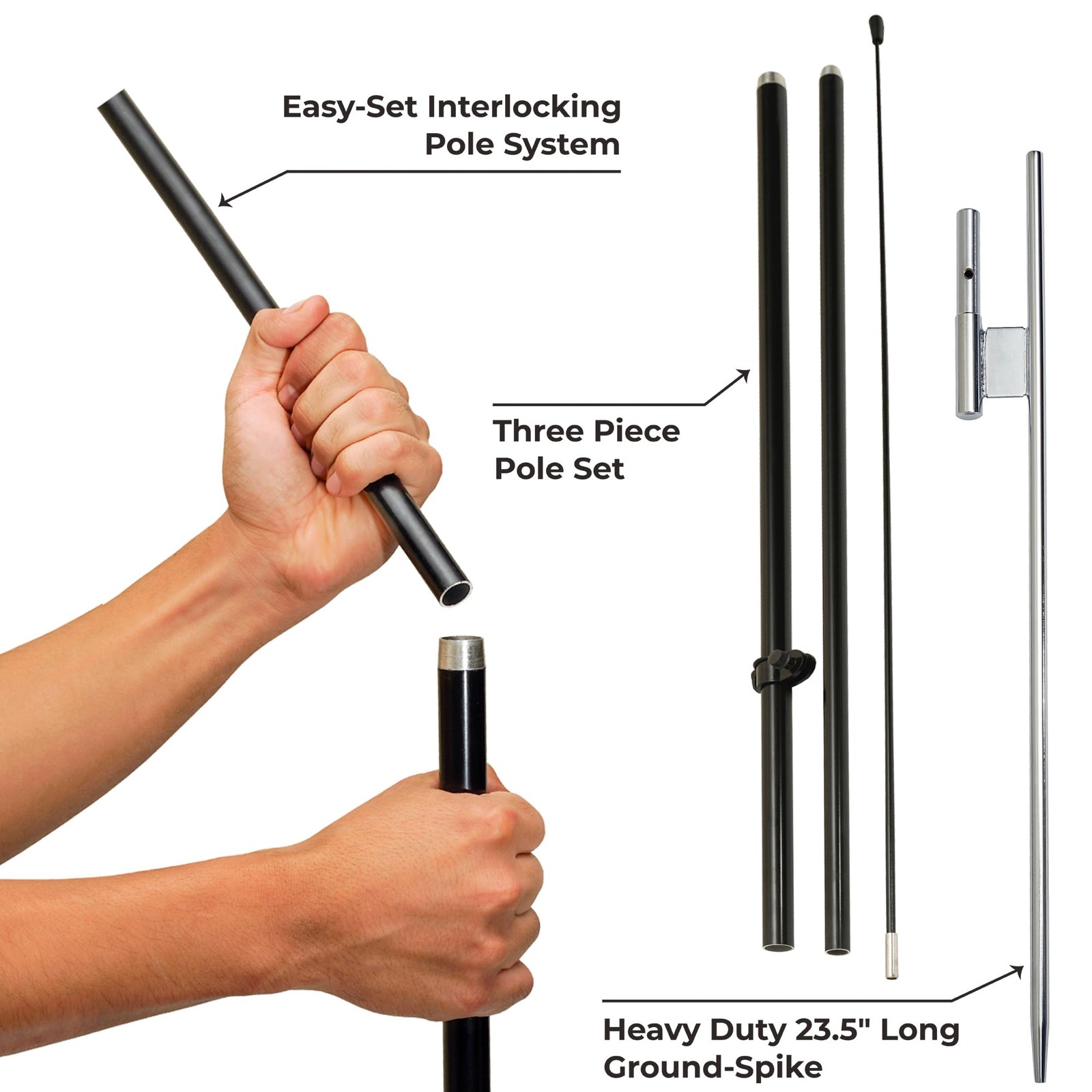 LookOurWay Feather Flag Pole Kit – 7 Feet Tall Advertising Banner with Fiberglas