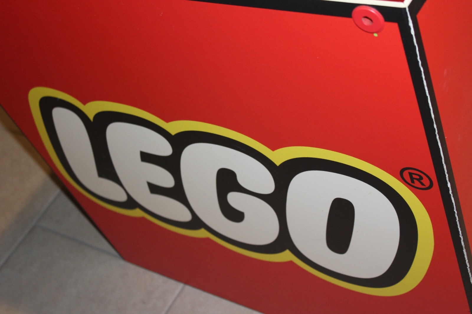 RARE Lego Toys R Us TRU Store Display Fixture Sign Cube 28″x28″ Advertising HTF