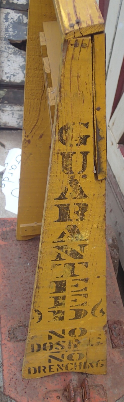 ANTIQUE BLACKMAN’S MEDICATED SALT BRICK TIN SIGN WOOD STORE SHELF RACK DISPLAY
