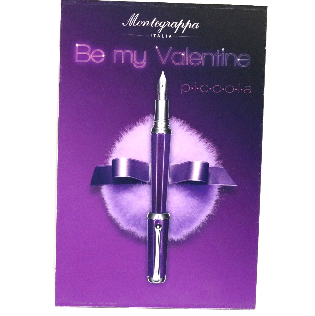 Vintage Montegrappa Piccola “Be My Valentine” Pen Display Sign – Easel Back – NO