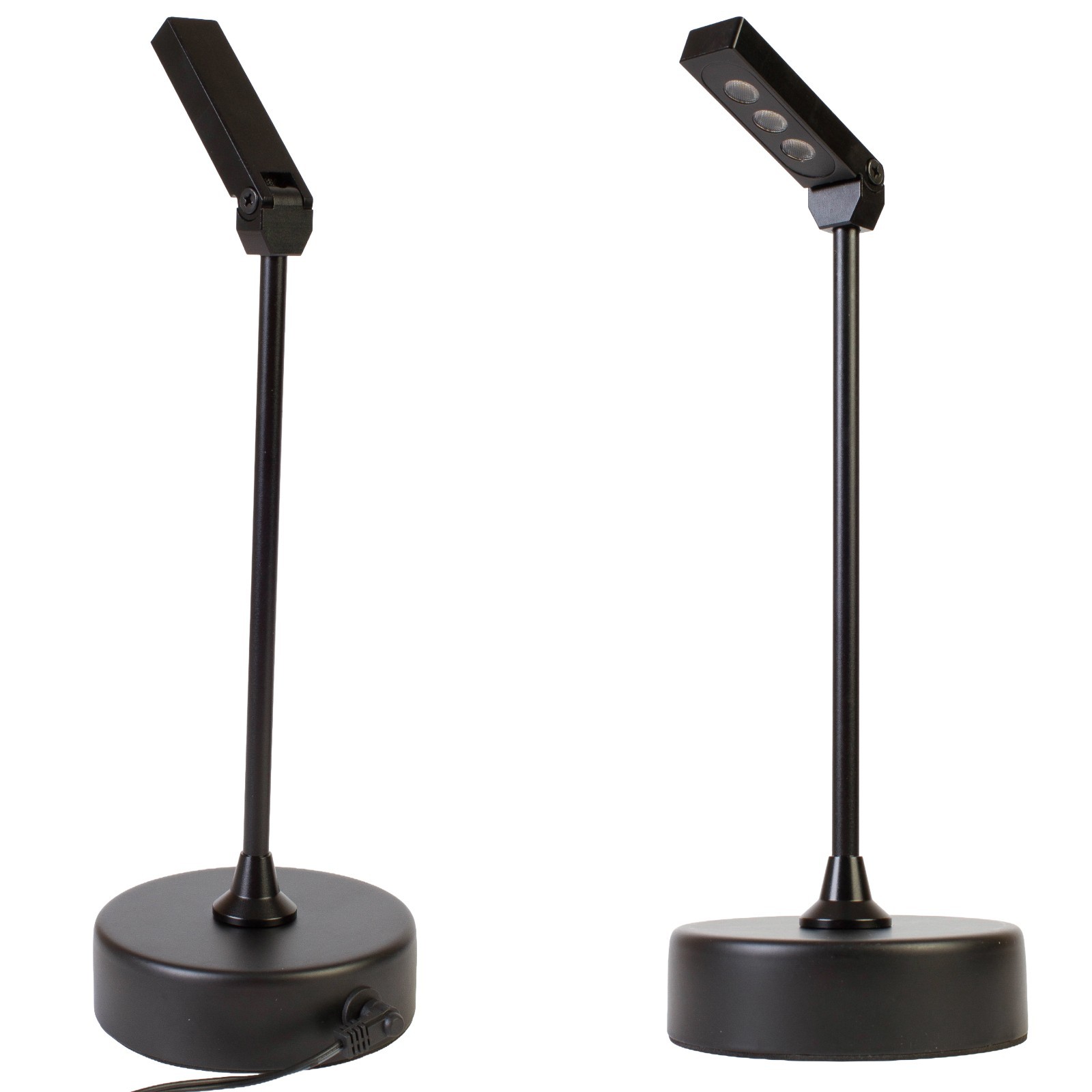 2x Showcase LED pole light 4000K with base for display case trade show retail