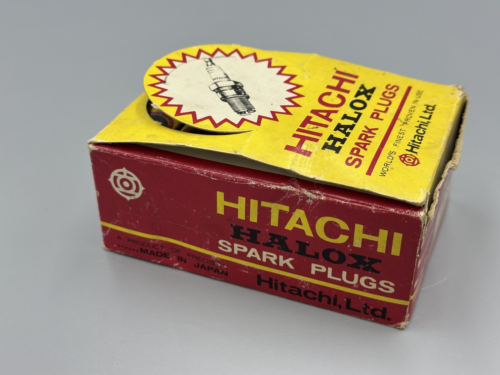 Vintage HITACHI SPARK PLUGS M25 Store Display Box of 10 NOS