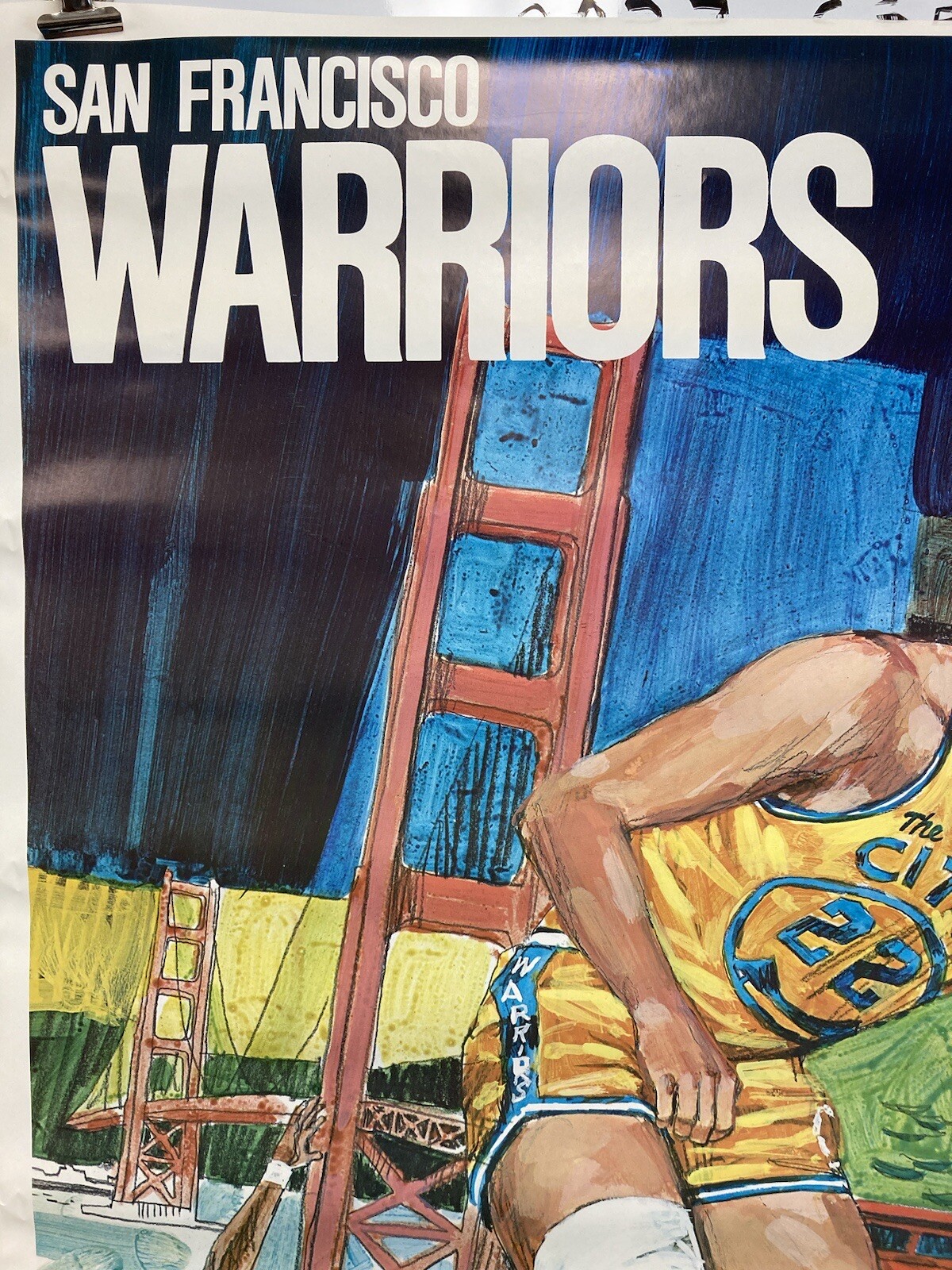 Very Rare Vintage 1970 San Francisco Warriors 23 X 29 Poster by Promotions Inc