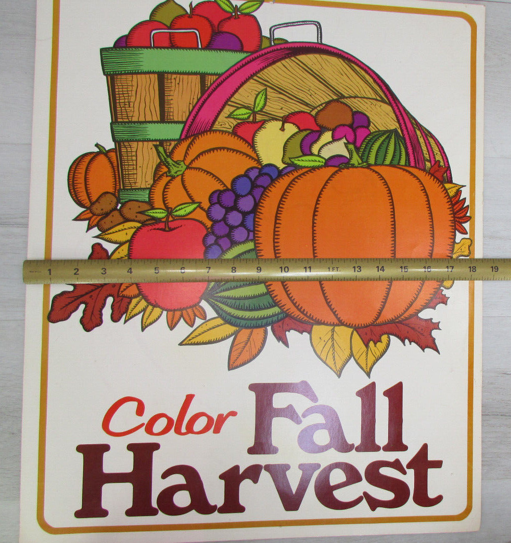 2 Vintage Grocery Store Fall Harvest Advertising Display Sale Sign Double Sided