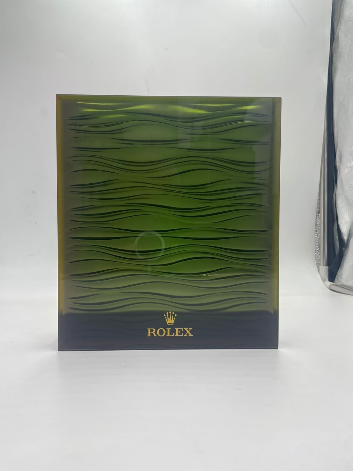 Rolex Store Acrylic Green Waves Displays 3pc Set