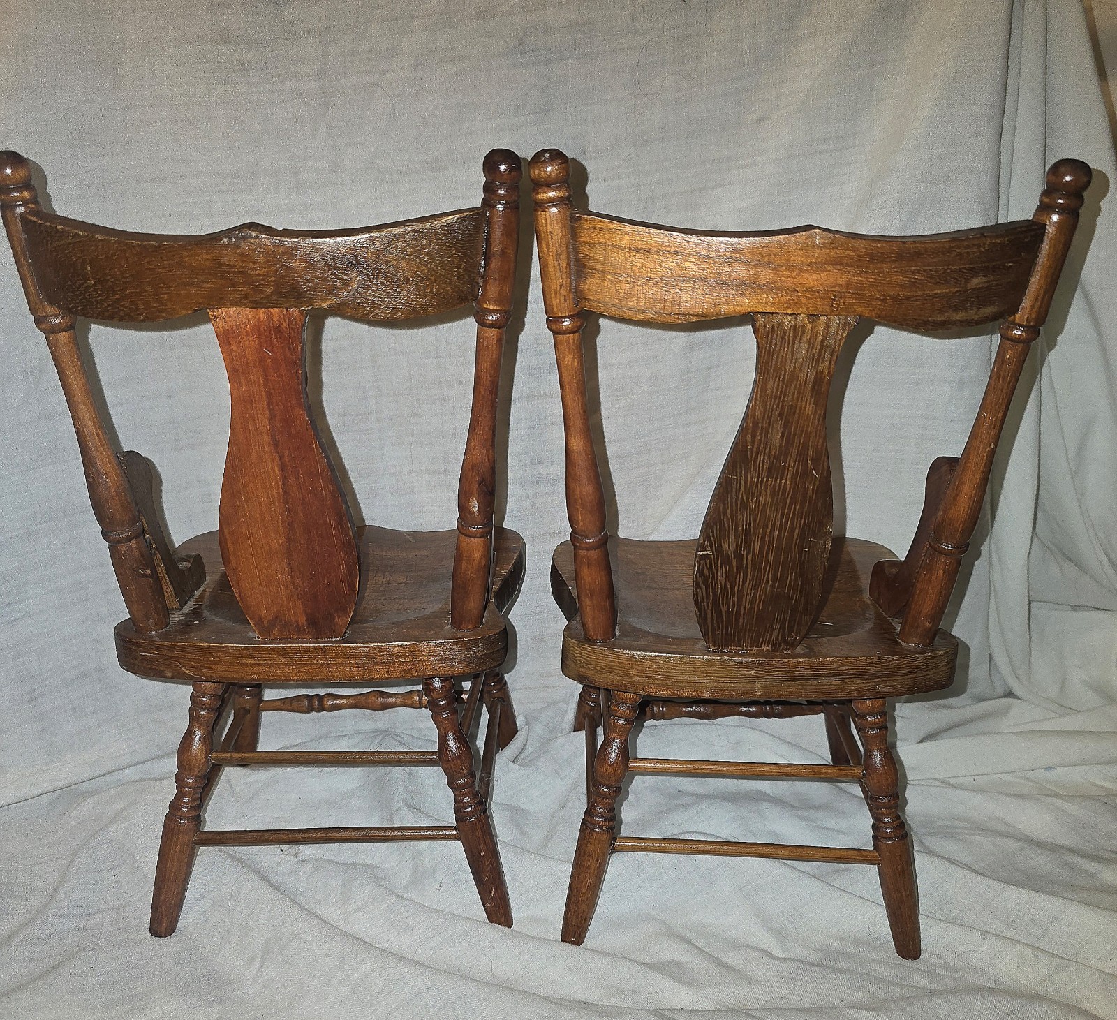 Antique Salesman Sample Drop Leaf Table And 2 Chair