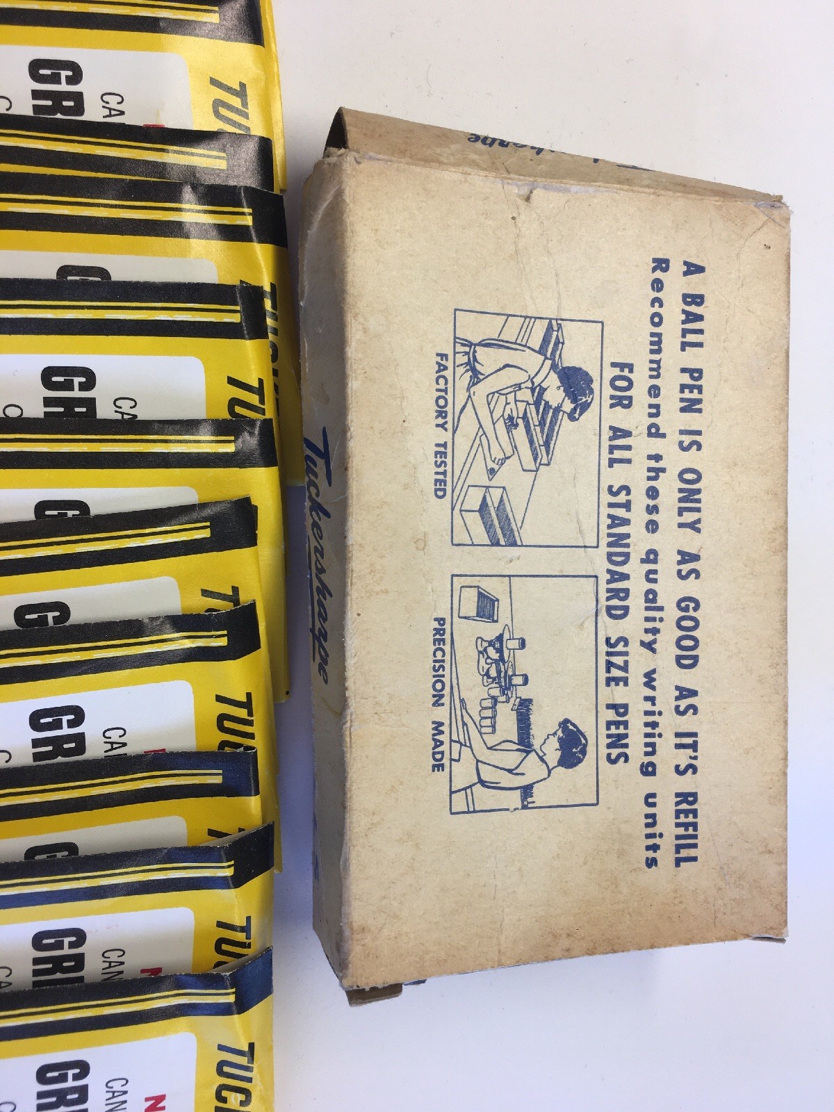 Vintage Tuckersharpe Ball Pen Refills Box with 11 Refills