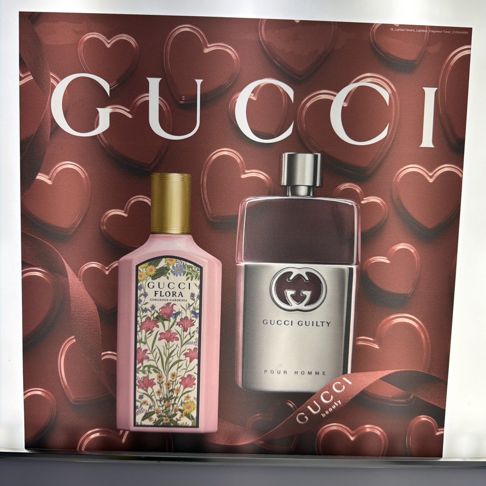 Gucci Backlit Lightbox Display Insert 13.25” Retail Fragrance Tower Panel