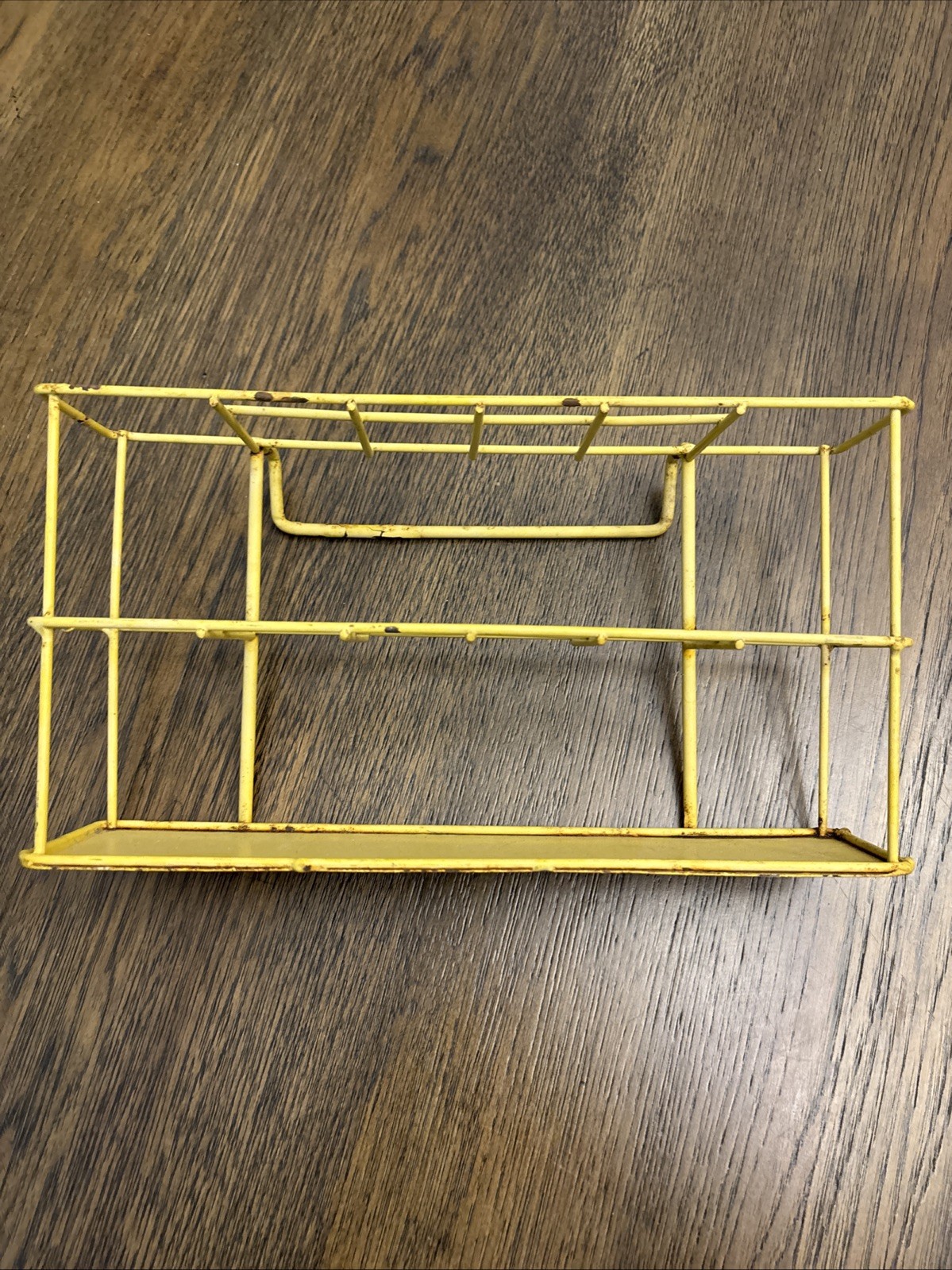 Vintage yellow Metal display rack, used for holding Items